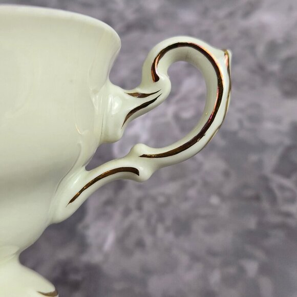 Vintage Kunst Kronsch Florenz Set of 4 Cups Saucers Blue White Gold Bavaria 1950 - Picture 12 of 15